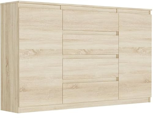 Framire Flurkommode mit Schubladen und Schränken, Sonoma - 160 x 40 x 98 cm - Modern R-160-S4