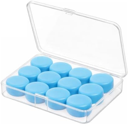 12 Paires Bouchon d'Oreille en Silicone, Boule pour Dormir et Piscine, Bouchons d'Oreilles Anti Bruit Souples et Malléables, Protection Auditive pour Sommeil, Natation, Ronflement, Bleu