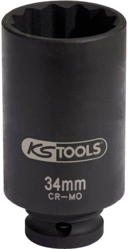 KS Tools 150.1704 Llave de vaso de impacto especial para árboles de transmisión, 1/2, 34 mm