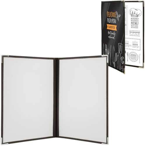 SECURIT - 3er-Set Speisekarte A4 - Braun | Robuste Verarbeitung - Für Cafés, Bars, Restaurants