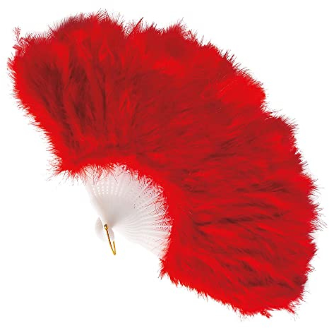 W WIDMANN MILANO Party Fashion - Fächer mit Federn, Kostüm, Accessoire, 20er Jahre, Karneval, Mottoparty