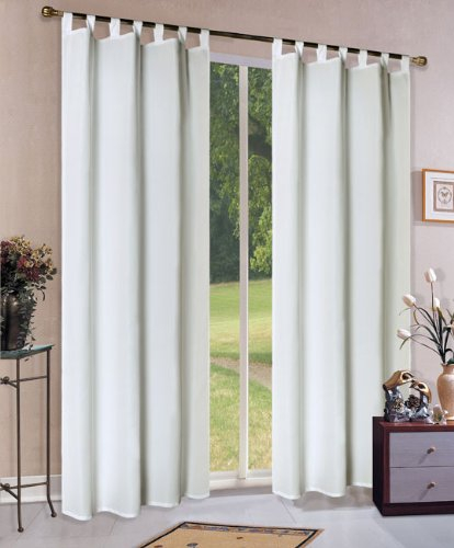Mikrofaser Vorhang blickdichte Matte unifarbene Gardine, Creme Schlaufen, 245x140 Schal. Material aus Microsatin-Gewebe., 204000