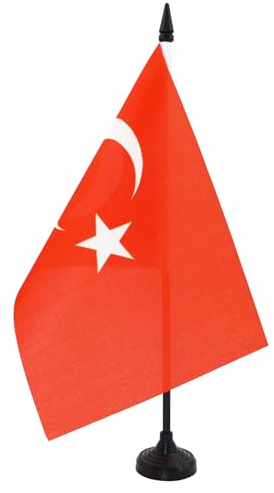 AZ FLAG - Tischflagge Türkei - 21x14 cm - Türkische Tischfahne 14 x 21 Cm - Flaggen