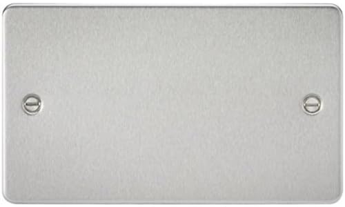 Knightsbridge FPAV8360BC 2-Gang Flat Blanking Plate - Brushed Chrome