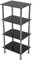 King Étagère vitrine 3 étages, bibliothèque en verre, effet bois, Verre, Noir , 4 Shelf