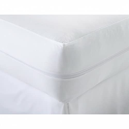 Coprimaterasso con cerniera 100% cotone anallergico trattati per acari e insetti., 100% cotone, White, King