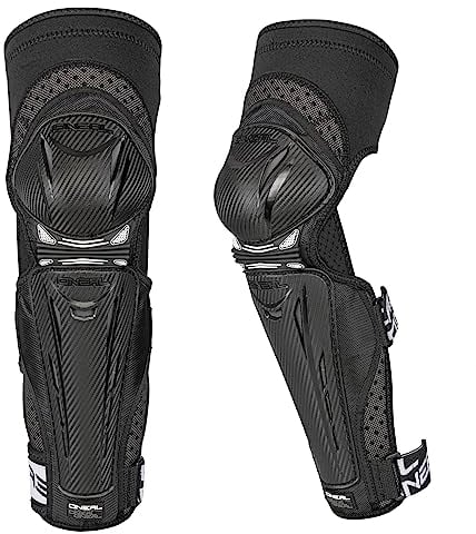 O'NEAL Rodillera y Espinilleras I BMX MTB Downhill I Protectores de Rodilla y Espinilleras Ligeros y Cómodos I Protector de Rodilla Park FR Carbon V.17 | Negro Blanco | Talla XS