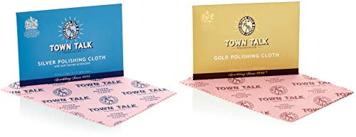 Town Talk Silver & Gold Polishing Cloths 12.5 x 17.5cm