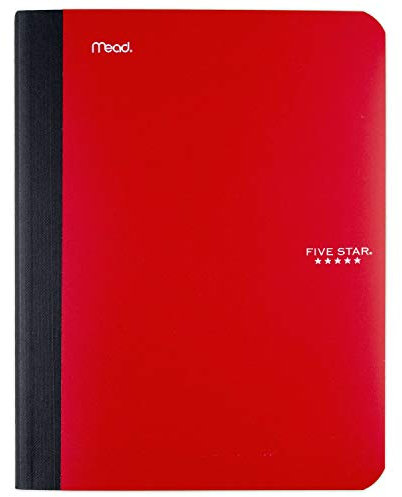 Five Star Composition Book, 100 College-Ruled Sheets, 9.75 x 7.5 inch Sheet Size, Red (72257)