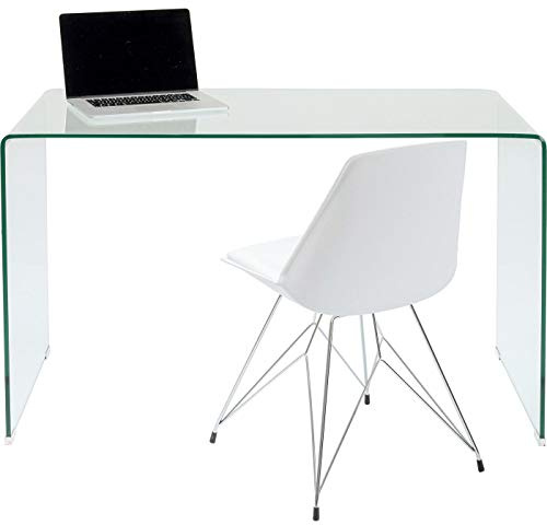Kare Design Schreibtisch Clear Club, Transparent, Modern, Elegant, Platzsparend, Wohnzimmer, Büro, Home-Office, ESG-Glas, 78x125x60 cm (H/B/T)