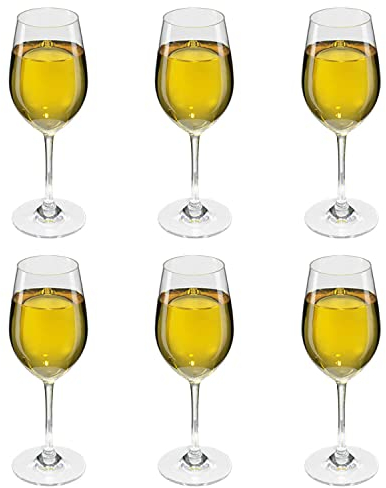 Viva Haushaltswaren - 6 x bruchfestes Weißweinglas 250 ml aus hochwertigem Kunststoff, edles Weingläser Set für Outdoor-Aktivitäten etc. (wie echtes Glas)