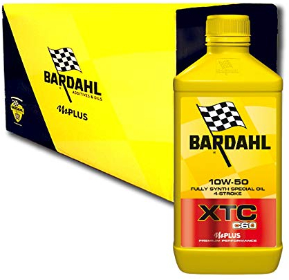 Bardahl XTC C60 Lot de 4 bidons d’huile synthétique moteur 4 temps pour moto 10W50 4 LITRI
