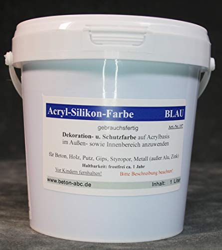 Blau - Betonfarbe Acryl Silikon 5 Liter (EUR13,98/1L)