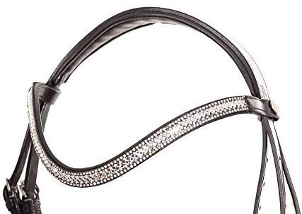 Crownclub Trense schwedisch kombiniert König Adrian Glitzerstirnriemen, Pony