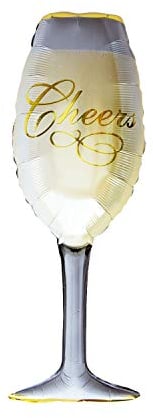 Oblique Unique® Foil Balloon XXL Champagne Champagne Bottle or Glass as JGA Wedding Anniversary Birthday Party Decoration – Balloon Available