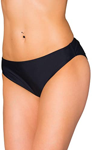 Aquarti Bikinihose Damen mit mittlerem Bund, Schwarz, 38