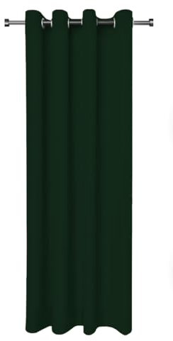 Rollmayer Vorhänge Schal mit Ösen Kollektion Vivid (Flaschengrün 26, 135x175 cm - BxH - 2 er Pack) Blickdicht Uni einfarbig Gardinen Schal für Schlafzimmer Schal