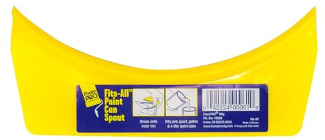 Foampro Paint Can Spout, 5 Piece Pack, Yellow (Metal, 1-gallon & 4 Liter, Solvent-resistant)