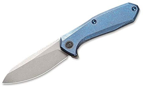 WE Knife Outdoor Taschenmesser Mote Blue - schnitthaltigen Klinge und hochwertiger Titangriff - Gesamtlänge: 15,7 cm