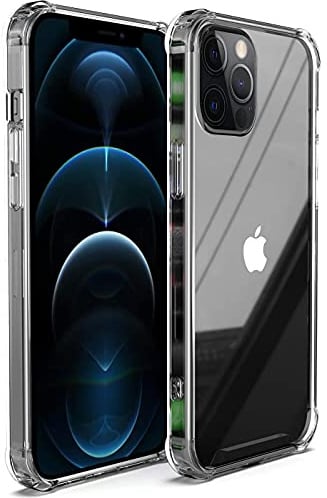 CoolGadget Transparente Hülle für iPhone 12/Pro Stoßfest | Robustes Clear Case, stoßdämpfende Ecken, rutschfester Grip, kratzfeste klare Rückseite