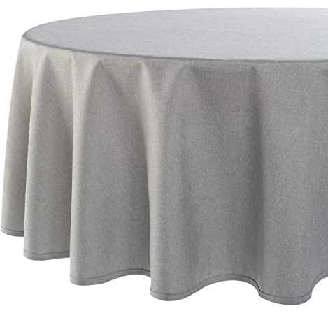 Tischdecke Wien Home, Moderne Tischwäsche mit Fleckschutz für das ganze Jahr, grau, 160x220 cm oval