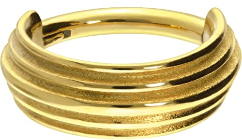 PIERCINGLINE Segmentring Clicker Chirurgenstahl 5 RINGE Piercing Ohr Helix Conch Goldfarben 12 mm