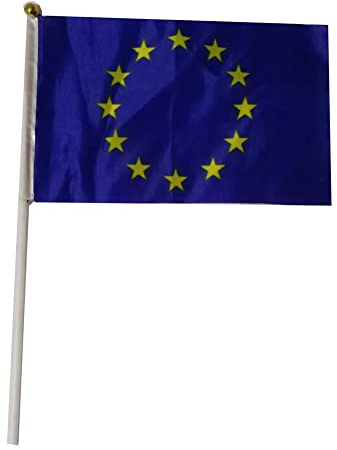 EU-Flagge, klein, 50 Stück, 14 x 21 cm, Mini-Banner, Europa