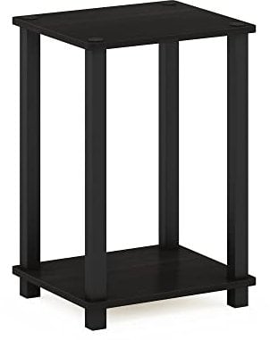 Furinno Simplistic Klein Beistelltisch, 1-Pack, Espresso/Schwarz