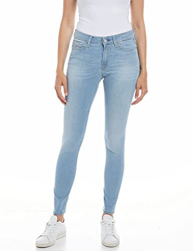Replay Damen Jeans Luzien Skinny-Fit mit Power Stretch, Light Blue 010 (Blau), 30W / 32L
