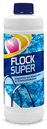 Superflock flüssig für Pool | Koagulation von Schadstoffen im Schwimmbadwasser | Flockungsmittel Pool | 1L