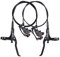 ThinkTop Bike 4 Piston Hydraulic Disc Brake, CNC Machining MTB Bicycle Oil Pressure 4 Piston Driving Brake Caliper, Left (Front) 800/Right (Rear) 1400mm (Black)