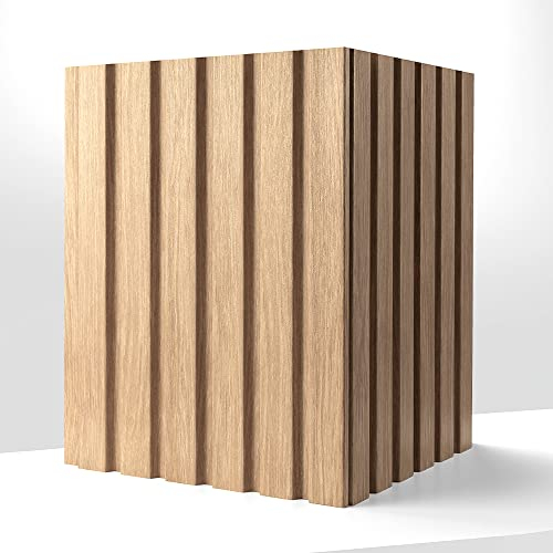 3D Wandpaneele Eiche Natur Dekor ABSCHLUSSLEISTE Links Lamellenwand Jupiter in Holz Optik Akustikpaneel zur Wandverkleidung leichtes Polystyrol Decor