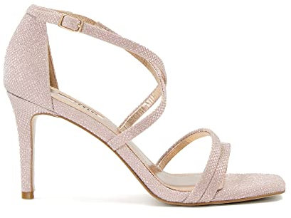 Dune Ladies MUSICAL Square Toe High Heel Sandals Size UK 5 Stiletto Heel Heeled Sandals