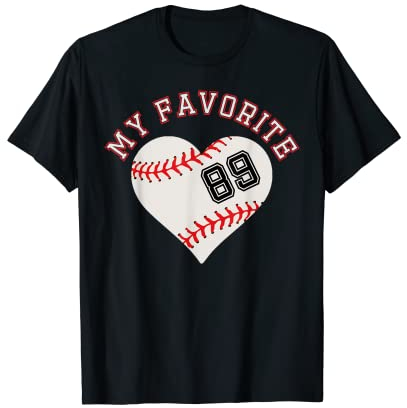 Baseball Spieler 89 Trikot Kostüm Nr. 89 Sport Fan Geschenk Baseball Trikot Nr. 89 T-Shirt