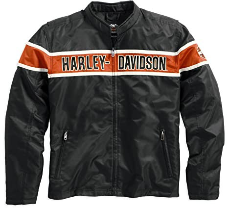 HARLEY-DAVIDSON Generations Veste fonctionnelle décontractée pour homme - Pour l'extérieur - Noir et orange - Taille 4XL, Noir , 4XL