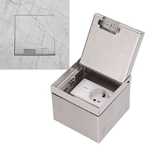 Presa di Corrente a Pavimento Nascosta Piatta Ad Alta Potenza 4000W AC250V con Porta per Cavo di Rete Integrata e Spina Europea per Uffici, Hotel, Scuole e Luoghi Pubblici