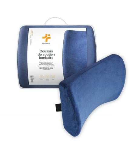 Inphysio Memory Foam Lendenstützkissen Weich und hypoallergen - Anti-Schmerzkissen - Hilft bei der Haltungskorrektur - Für Arbeit, Haus, Auto - 35 x 31 x 12 cm