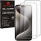 TECHGEAR [2 Pack Anti Glare Screen Protector for iPhone 15 Pro Max - MATTE 3D GLASS Edition Genuine Tempered Glass Full Screen Protector Guard Cover Compatible with iPhone 15 Pro Max 6.7