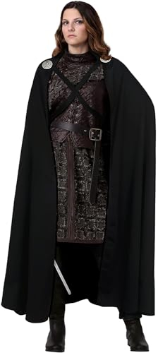 keland Cape Médiévale sans Capuchon pour Femmes Hommes Halloween Cosplay avec Broches Vikings (Z-Noir)