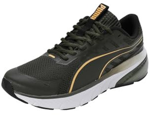 PUMA Unisex Cell Glare Road Running Shoe, Dark Olive-Sun Stream Black, 40.5 EU
