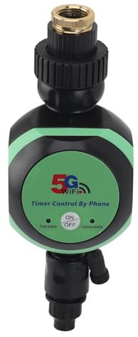 Controlador de Riego Wifi, 5G Wifi Ahorro de Energía BT Control Remoto Temporizador de Riego Jardín Al Aire Libre Wifi Controlador de Riego Remoto Inteligente para Jardín Balcón