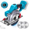 Mini Sega Circolare Senza Spazzole per Makita 18V, Batteria agli Ioni di Litio, 2 Lame, 12000 Giri/Min, Motore in Rame Puro, Ideale per Tagliare Legno (Senza Batteria)