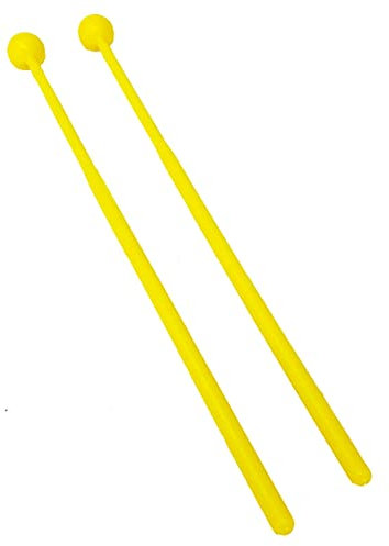 ROCKSTAR - Mazas Baquetas para Carrillón Xilófono Metalófono Glockenspiel YF5B Amarillas, Pareja en Plástico Duradero