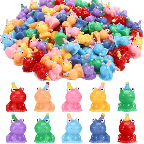 Halinuia 80 Stück Mini Frösche Miniatur Frösche Figuren Kleine Frösche Harz Mini Frogs für Gartendeko Micro Landschaft Auto Ornamente Geburtstag Kuchendeko
