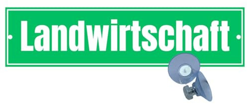 Landwirtschaft Saugnapfschild – Olanmarp Robustes Warnschild, UV-beständig & Wetterfest – Ideal für landwirtschaftliche Fahrzeuge - Made in EU - 20x5cm - inklusive Saugnäpfe