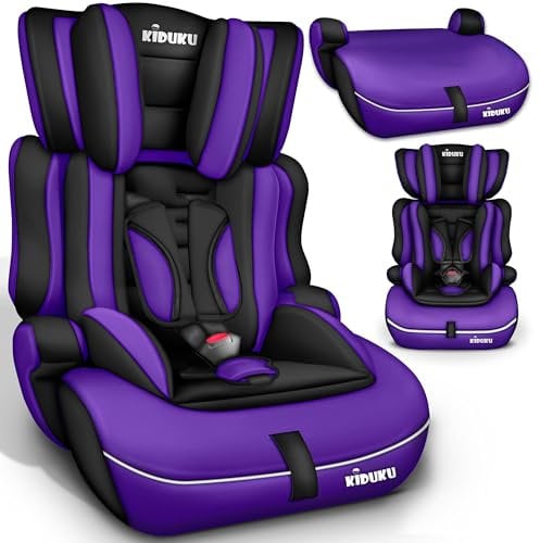 KIDUKU® Kindersitz 9-36 kg (1-12 Jahre) mit Kindersitzunterlage - Autositz ECE R129/03, Gruppe 1/2/3 Autokindersitz Kinderautositz