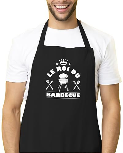 Kiribou Tablier de Cuisine Le Roi du Barbecue - Parfait pour Maîtres des Grillades