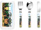 Company Farm Tractor Print Utensils Silverware Set,Safe Spoons and Forks Knife, Stainless Steel,Dishwasher Sa
