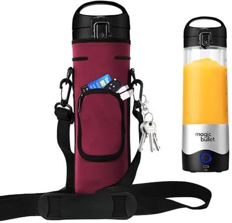NUENSS-ROR Portable Blender Carrying Case for Magic Bullet (MBPB50100 MBPB50100W MBPB50100FP MBPB50100AK), Storage Bag with Shoulder Strap and Pocket (Cranberry Red)