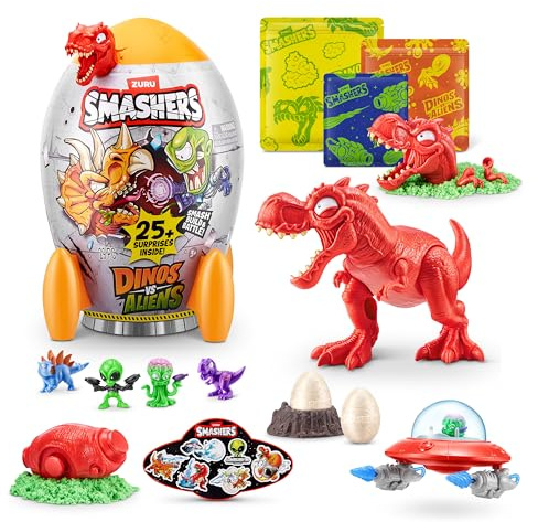Smashers Dino vs Aliens Medium(T-REX) by ZURU, Smashable Egg Toy for Boys (Orange)